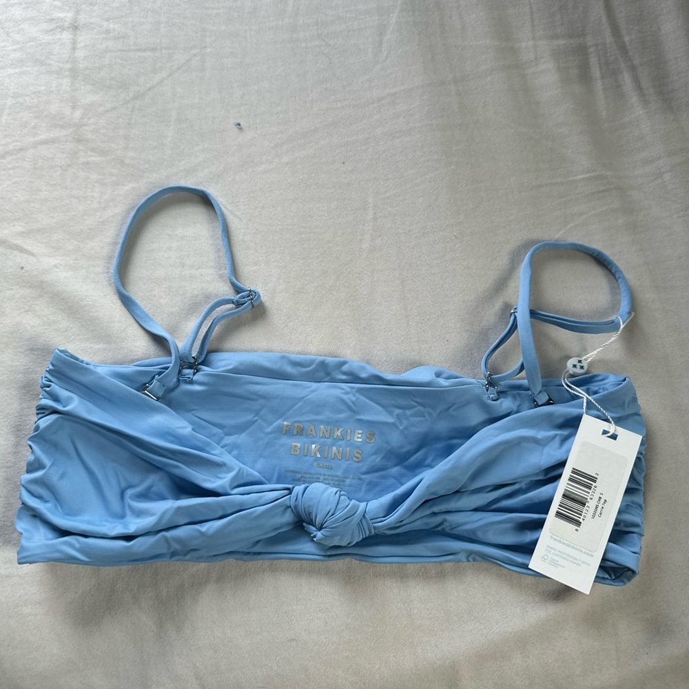 Frankie's Bikinis Sky Blue Knotted Top